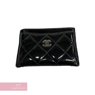 シャネル(CHANEL)のCHANEL CCMark Card Case Enamel Patent Leather シャネル ココマーク カードケース エナメル パテントレザー カードケース ブラック【240410】【中古-A】【me04】(名刺入れ/定期入れ)