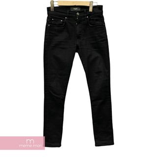 アミリ(AMIRI)のAMIRI Skinny Denim Pants RN150712  アミリ スキニーデニムパンツ ストレッチパンツ デニムフライ クラッシュ・ダメージ加工 ブラック サイズ28【240410】【中古-A】【me04】(スラックス/スーツパンツ)