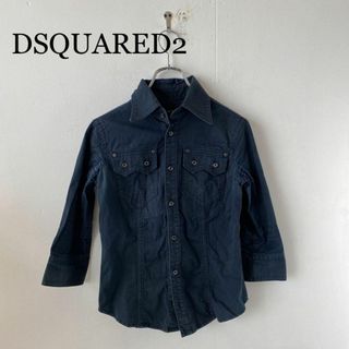 ディースクエアード(DSQUARED2)のDSQUARED2 ディースクエアード 七分袖シャツ ネイビー サイズ40(シャツ/ブラウス(長袖/七分))