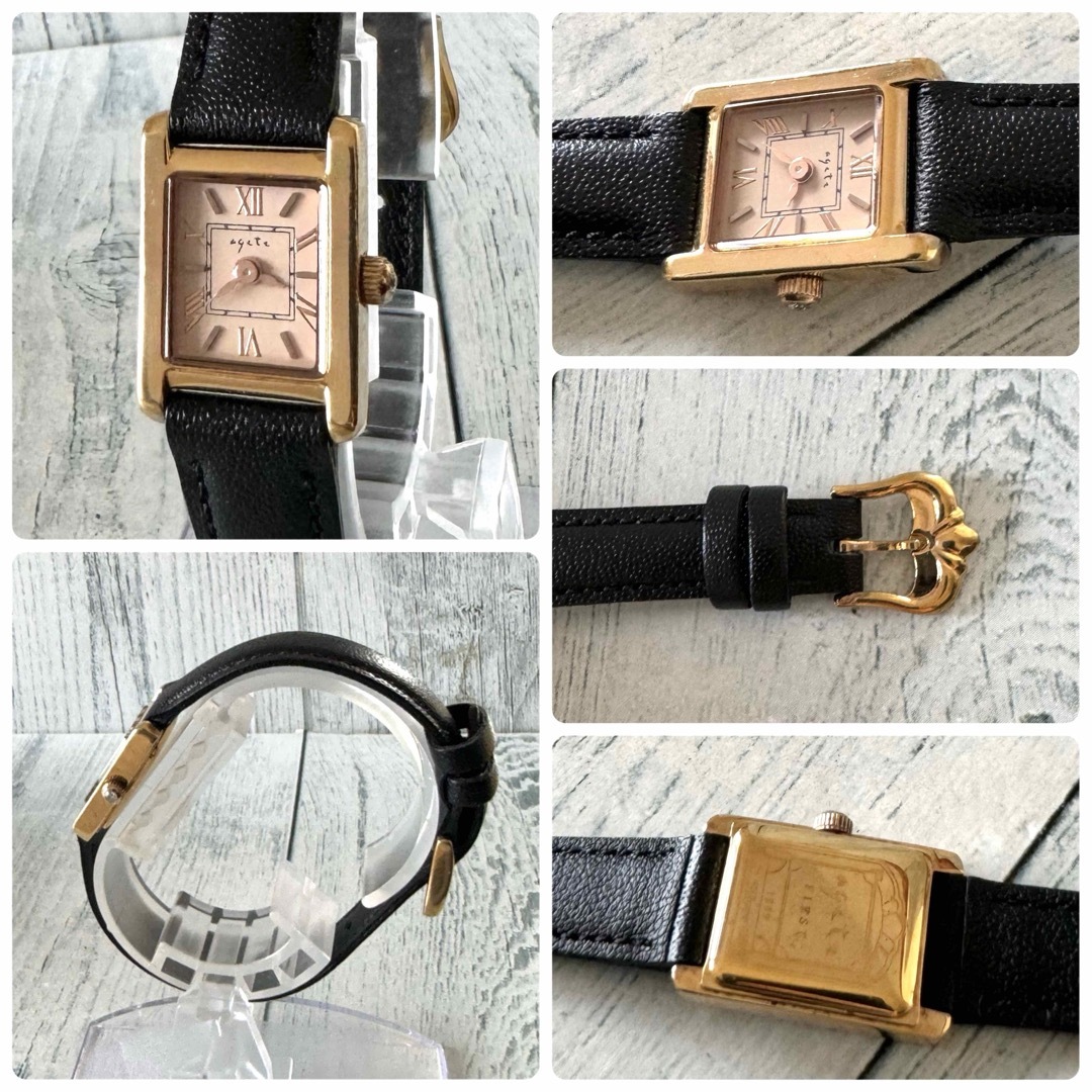 agete(アガット)の【電池交換済】agete アガット 腕時計 スクエア ピンクゴールド レディースのファッション小物(腕時計)の商品写真