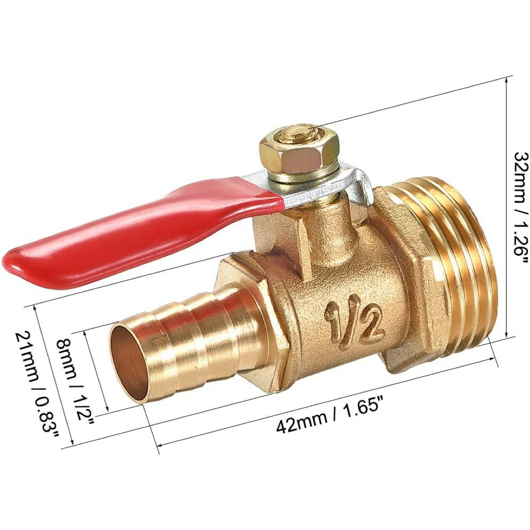 ボール バルブ ブラス製  15mmNPTPT オスー 8mm ホースバーブ インテリア/住まい/日用品のインテリア/住まい/日用品 その他(その他)の商品写真