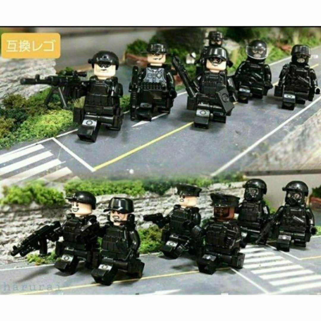 【レゴ互換】特殊部隊SWAT ジープ ミニフィグ12体　セット　警察　特殊車両 エンタメ/ホビーのおもちゃ/ぬいぐるみ(模型/プラモデル)の商品写真
