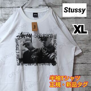 ステューシー(STUSSY)の【ステューシー】即完モデル　正規・新品タグ　ギャングスター　白　XL　Tシャツ(Tシャツ/カットソー(半袖/袖なし))