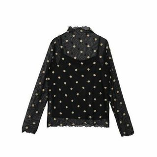 アメリヴィンテージ(Ameri VINTAGE)の2024SS 即完売品 AMERI ROSE MOTIF SHEER TOP 黒(カットソー(長袖/七分))