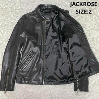 ジャックローズ(JACKROSE)のJACKROSE 山羊革 ゴートレザーシングルライダースジャケット ブラック(レザージャケット)