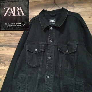 ザラ(ZARA)のZARA　ザラ　オーバーサイズ　ブラックデニム　ジャケット(Gジャン/デニムジャケット)