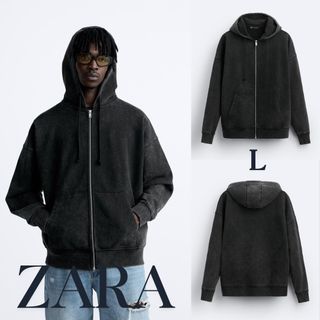 メンズ　ZARA　 ザラ　グラデーション フーディ　L