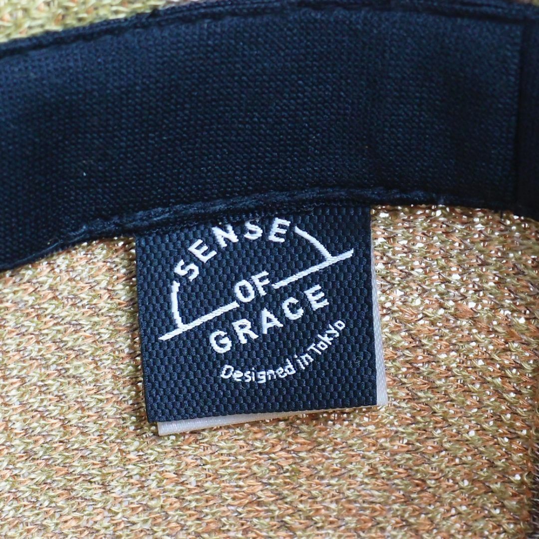 SENSE OF GRACE(センスオブグレース)の新品 SENSE OF GRACE 麻 チェックハット ブラウン フリーサイズ メンズの帽子(ハット)の商品写真