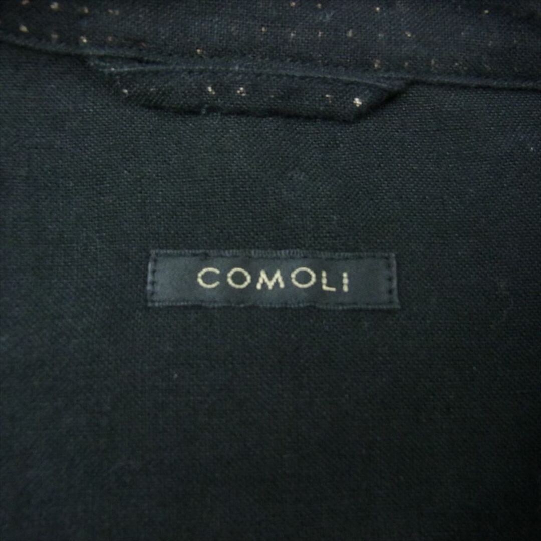 COMOLI(コモリ)のCOMOLI コモリ 23SS X01-01027 リネンドット シャツジャケット ブラック系 2【中古】 メンズのトップス(シャツ)の商品写真