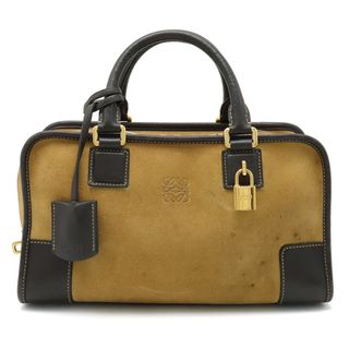 ロエベ(LOEWE)のロエベ アマソナ28 ハンドバッグ バイカラー スエード （22380128）(ハンドバッグ)