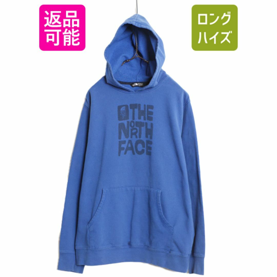 THE NORTH FACE(ザノースフェイス)のノースフェイス プリント スウェット フード パーカー ボーイズ XL メンズ S 程/ 古着 The North Face トレーナー プルオーバー アウトドア メンズのトップス(パーカー)の商品写真