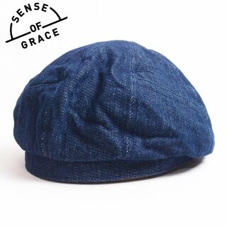 センスオブグレース(SENSE OF GRACE)の新品 SENSE OF GRACE デニムベレー帽 ネイビー フリーサイズ(ハンチング/ベレー帽)