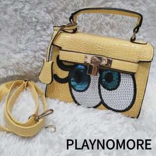 プレイノーモア(PLAYNOMORE)の【美品】プレイノーモア ショルダーバッグ 2way クロコ型押し ターンロック(ショルダーバッグ)