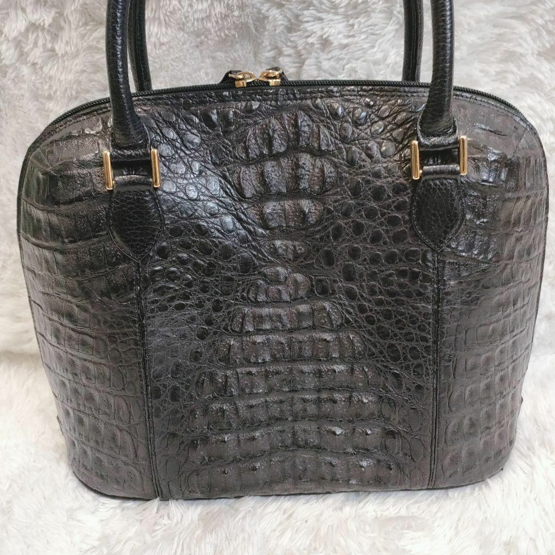 【美品】クロコダイル ハンドバッグ 2way クラウン ゴールド金具  レザー レディースのバッグ(トートバッグ)の商品写真