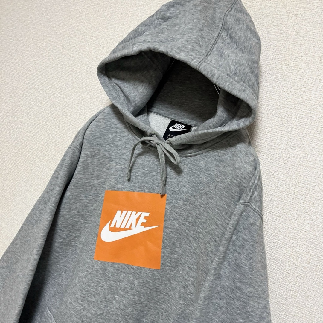 NIKE(ナイキ)のNIKE ナイキ パーカー フーディ グレー ボックスロゴプリント L メンズのトップス(パーカー)の商品写真