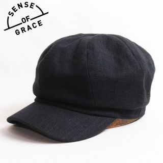 センスオブグレース(SENSE OF GRACE)の新品 SENSE OF GRACE コットンリネンキャスケット ブラック フリー(キャスケット)