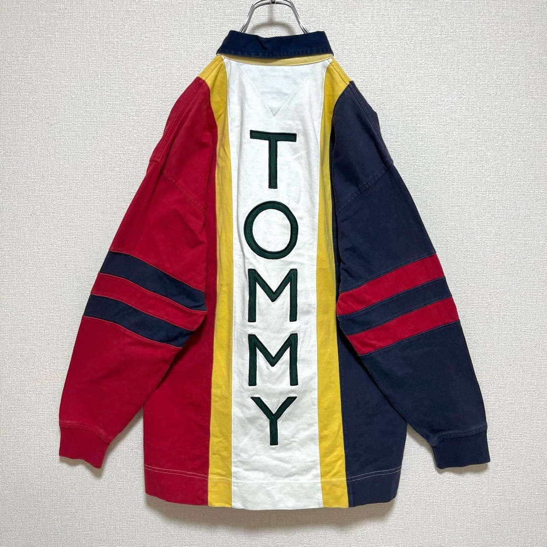 TOMMY HILFIGER(トミーヒルフィガー)のTOMMY HILFIGER ラガーシャツ ハーフジップ 90s旧タグ メンズのトップス(ポロシャツ)の商品写真