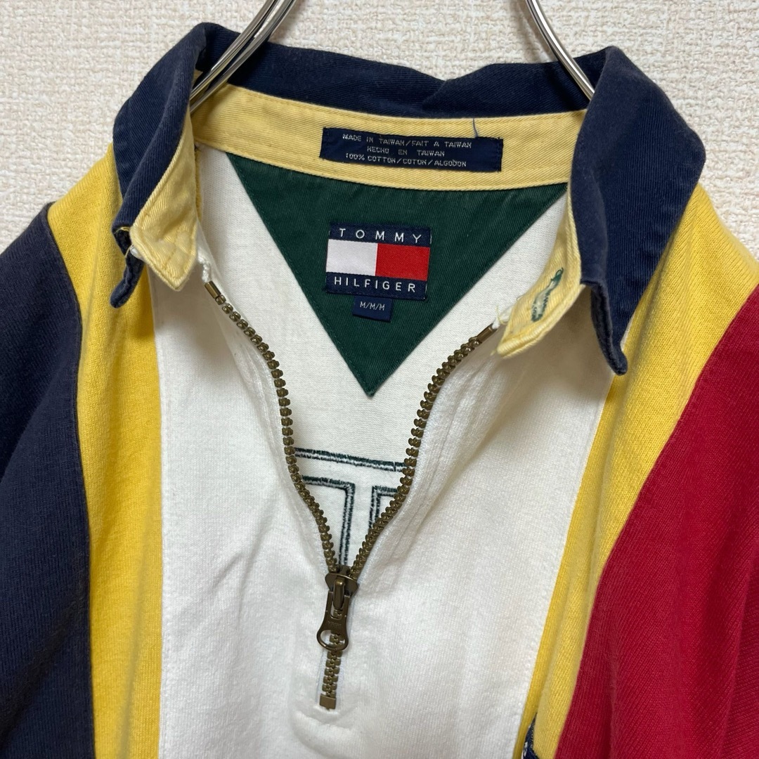 TOMMY HILFIGER(トミーヒルフィガー)のTOMMY HILFIGER ラガーシャツ ハーフジップ 90s旧タグ メンズのトップス(ポロシャツ)の商品写真