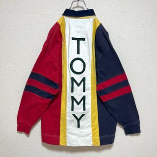 トミーヒルフィガー(TOMMY HILFIGER)のTOMMY HILFIGER ラガーシャツ ハーフジップ 90s旧タグ(ポロシャツ)