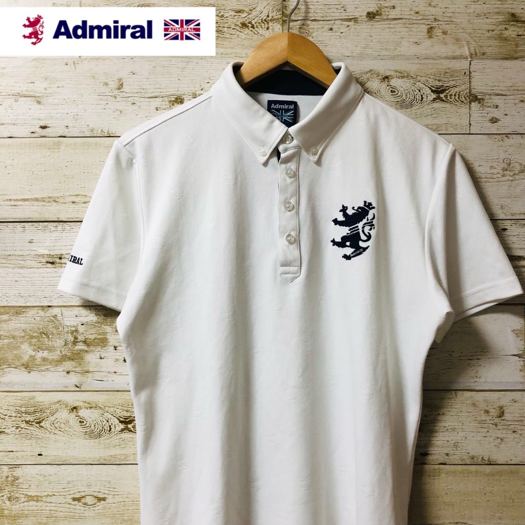 Admiral(アドミラル)のAdmiral GOLF アドミラルゴルフ ポロシャツ ホワイト Lサイズ スポーツ/アウトドアのゴルフ(ウエア)の商品写真
