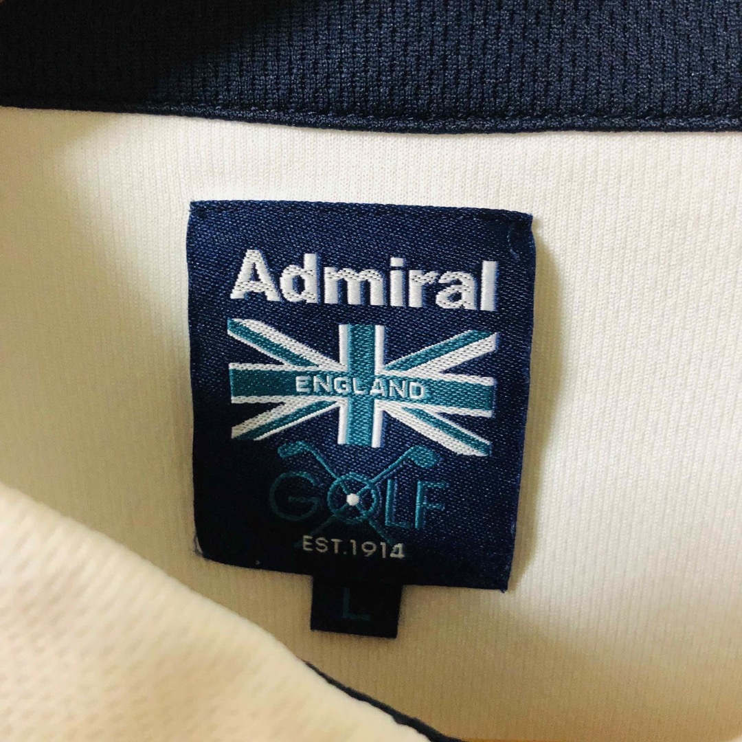 Admiral(アドミラル)のAdmiral GOLF アドミラルゴルフ ポロシャツ ホワイト Lサイズ スポーツ/アウトドアのゴルフ(ウエア)の商品写真