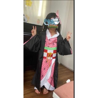 鬼滅の刃 竈門禰豆子かまど ねずこ)子供コスプレ 子供服衣装 キッズ 鬼殺隊