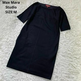 Max Mara - マックスマーラ ウールサックワンピース ハーフスリーブ サイズM ブラック