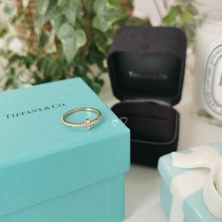 ティファニー(Tiffany & Co.)のティファニーTダイヤモンドワイヤーバンドリング　9.5号　フルエタニティ　Ꮶ18(リング(指輪))