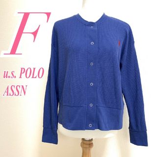 ユーエスポロアッスン(U.S. POLO ASSN.)のユーエスポロアッスン　カーディガン　F　ブルー　レッド　クルーネック　刺繍(カーディガン)