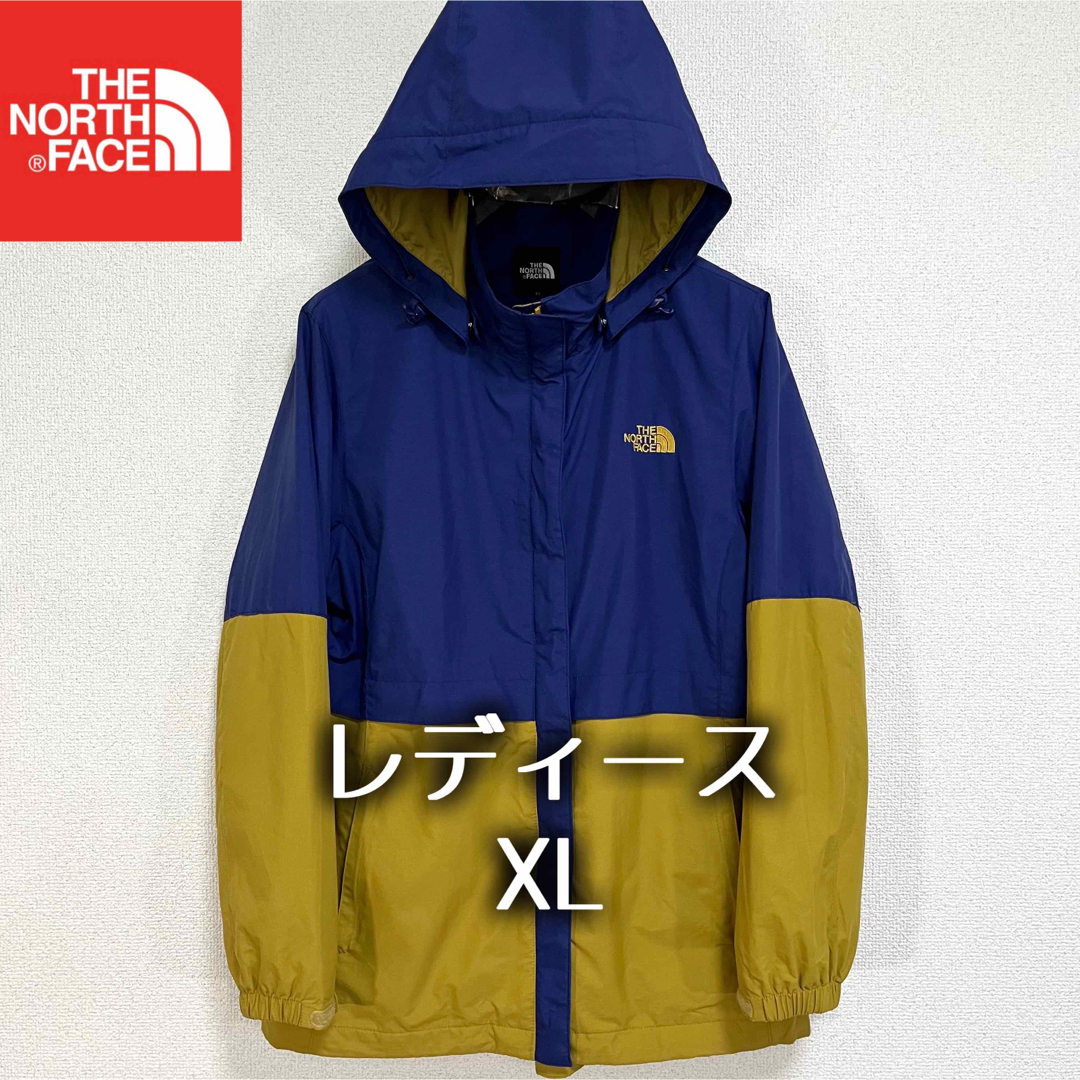 THE NORTH FACE(ザノースフェイス)の美品人気ノースフェイス マウンテンパーカー レディースXL ロゴ刺繍 フード着脱 レディースのジャケット/アウター(ナイロンジャケット)の商品写真