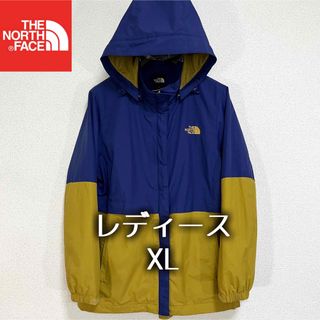 ザノースフェイス(THE NORTH FACE)の美品人気ノースフェイス マウンテンパーカー レディースXL ロゴ刺繍 フード着脱(ナイロンジャケット)