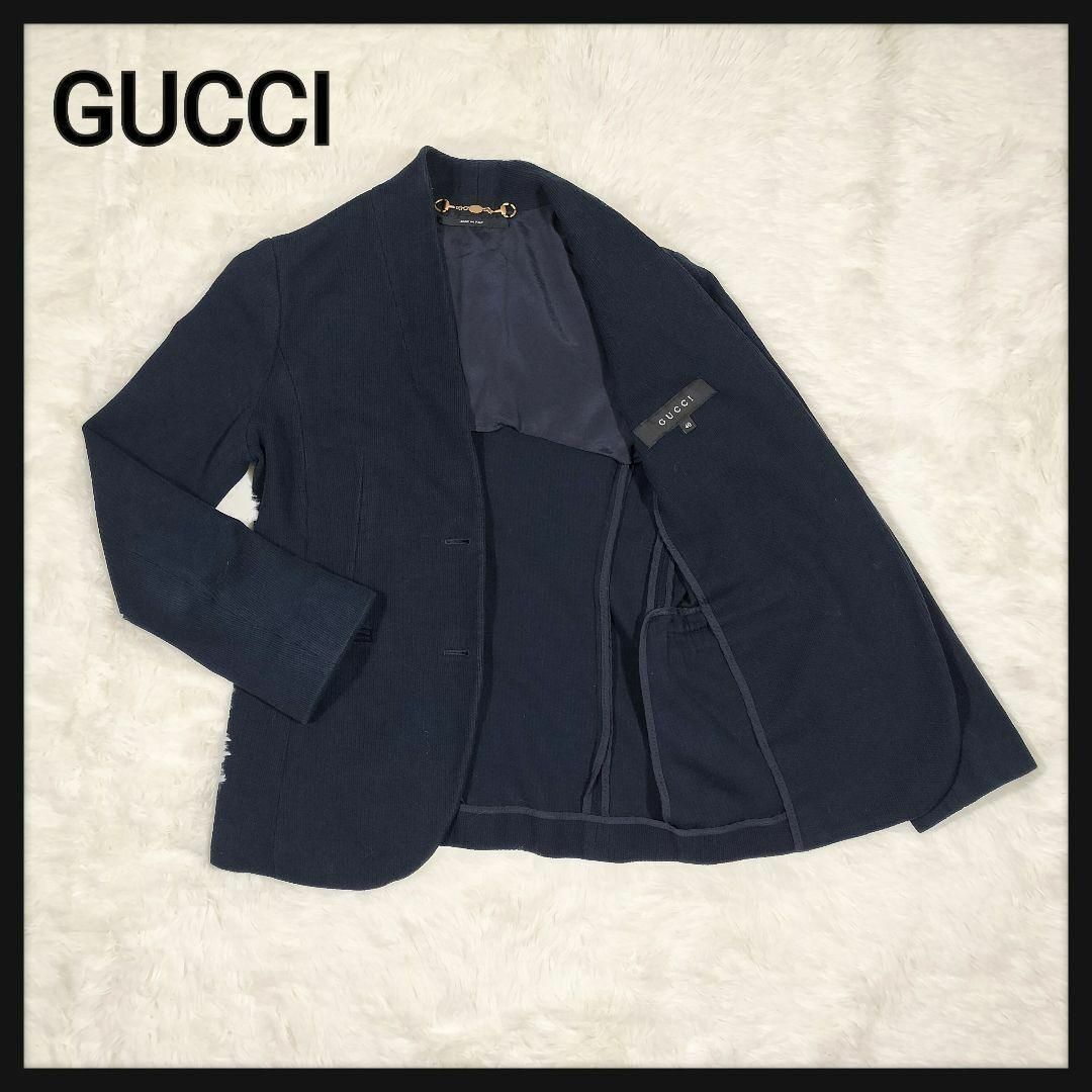 Gucci(グッチ)の【美品】 GUCCI☆インターロッキング テーラードジャケット レディースのジャケット/アウター(テーラードジャケット)の商品写真