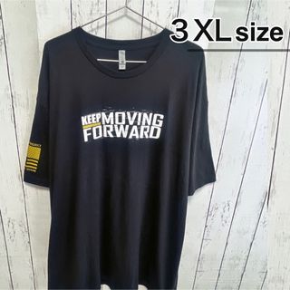 USA古着　Tシャツ　3XL　ブラック　ロゴ　プリント　アメリカ　クルーネック(Tシャツ/カットソー(半袖/袖なし))