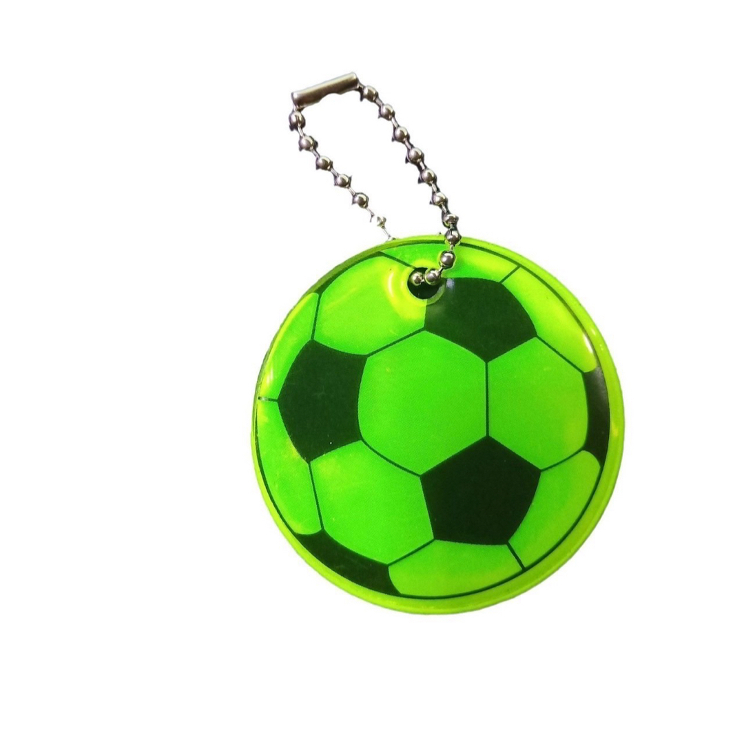 サッカー　サッカーボール　反射　キーホルダー　蛍光　子ども　安全　ランドセル　黄 キッズ/ベビー/マタニティのこども用バッグ(ランドセル)の商品写真