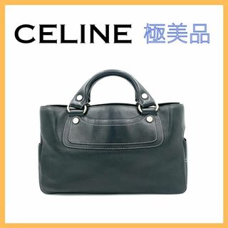 セリーヌ(celine)のセリーヌ レザー ブギーバッグ レディース ハンドバッグ トートバッグ 黒 美品(ハンドバッグ)