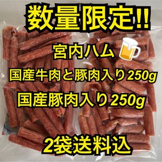 数量限定　大人気‼️宮内ハム　食べ比べ　サラミソーセージ250g✖︎2袋(その他)