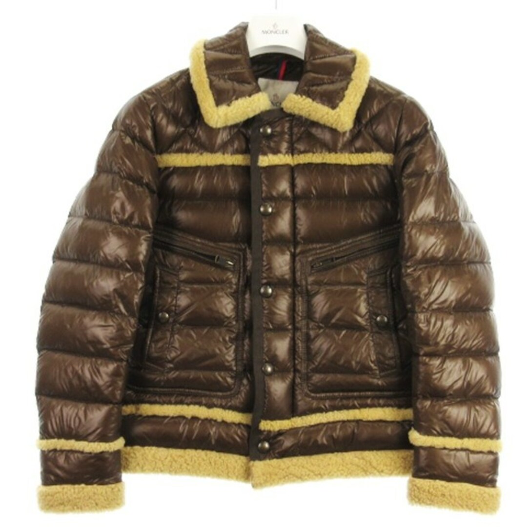 MONCLER(モンクレール)のモンクレール エヴァリスト ダウンジャケット ムートン ブラウン 0 メンズのジャケット/アウター(ダウンジャケット)の商品写真