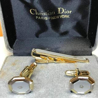 クリスチャンディオール(Christian Dior)の★クリスチャンディオール★ タイピンカフスセット ゴールド シルバー 箱付き(ネクタイピン)