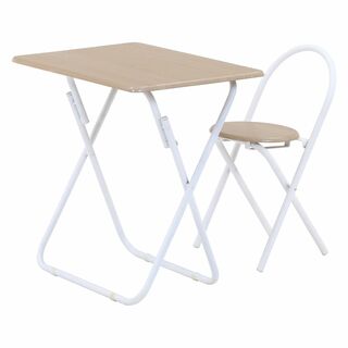 折りたたみ可能 簡易テーブルチェアセット ホワイト(折たたみテーブル)