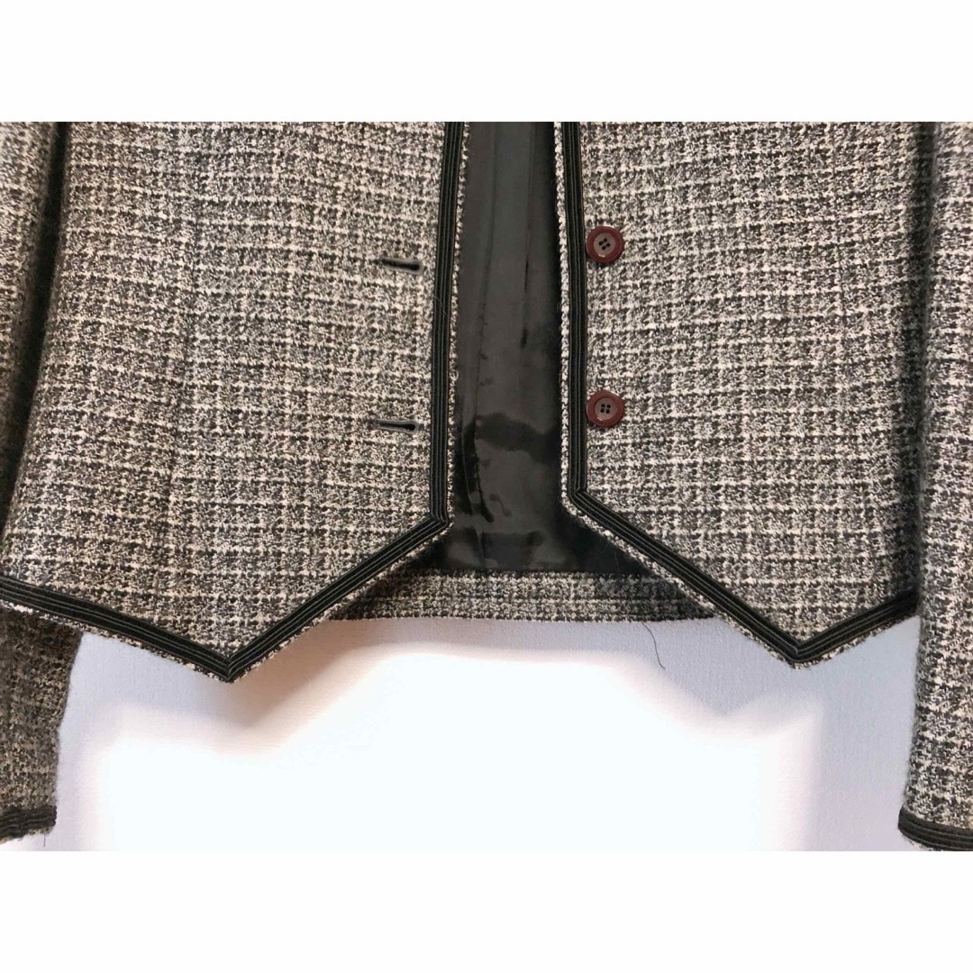 ウール100 ツイードジャケット レディースのジャケット/アウター(ノーカラージャケット)の商品写真