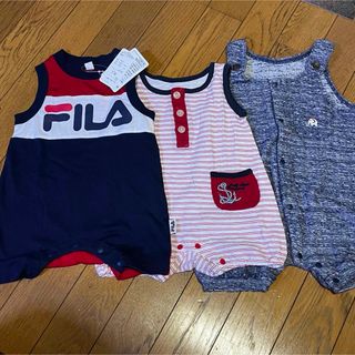 フィラ(FILA)のbaiya70フィラFILA新品ノースリーブロンパースオーバーオール美品象赤(ロンパース)