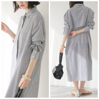 ジャーナルスタンダード(JOURNAL STANDARD)のSEEALL シーオール LONG SHIRTS DRESS シャツワンピース(ロングワンピース/マキシワンピース)