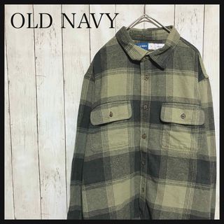 オールドネイビー(Old Navy)のオールドネイビー 長袖チェックシャツグリーン系Z1155(シャツ)