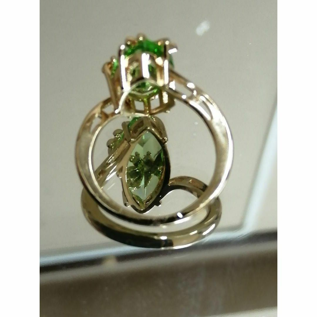 【R166】リング レディース アクセサリー グリーン かわいい 指輪 20号 レディースのアクセサリー(リング(指輪))の商品写真