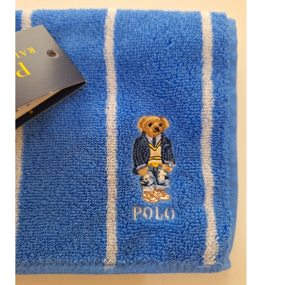 POLO RALPH LAUREN(ポロラルフローレン)のポロ　ラルフローレン　ポロベア　タオルハンカチ　ブルー メンズのファッション小物(ハンカチ/ポケットチーフ)の商品写真