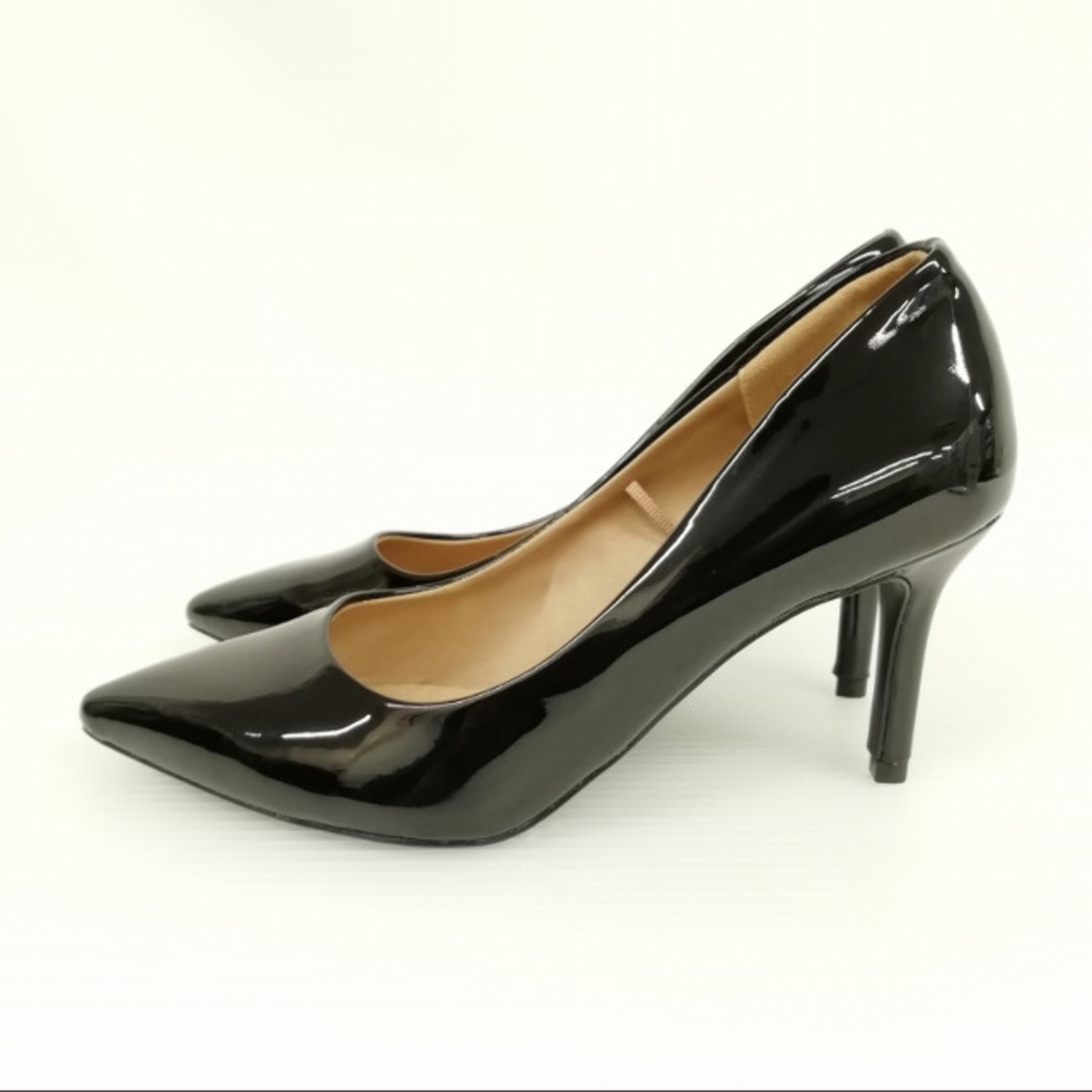 H&M(エイチアンドエム)のポインテッドトゥ エナメル パンプス ハイヒール 美品 36 ブラック レディースの靴/シューズ(ハイヒール/パンプス)の商品写真