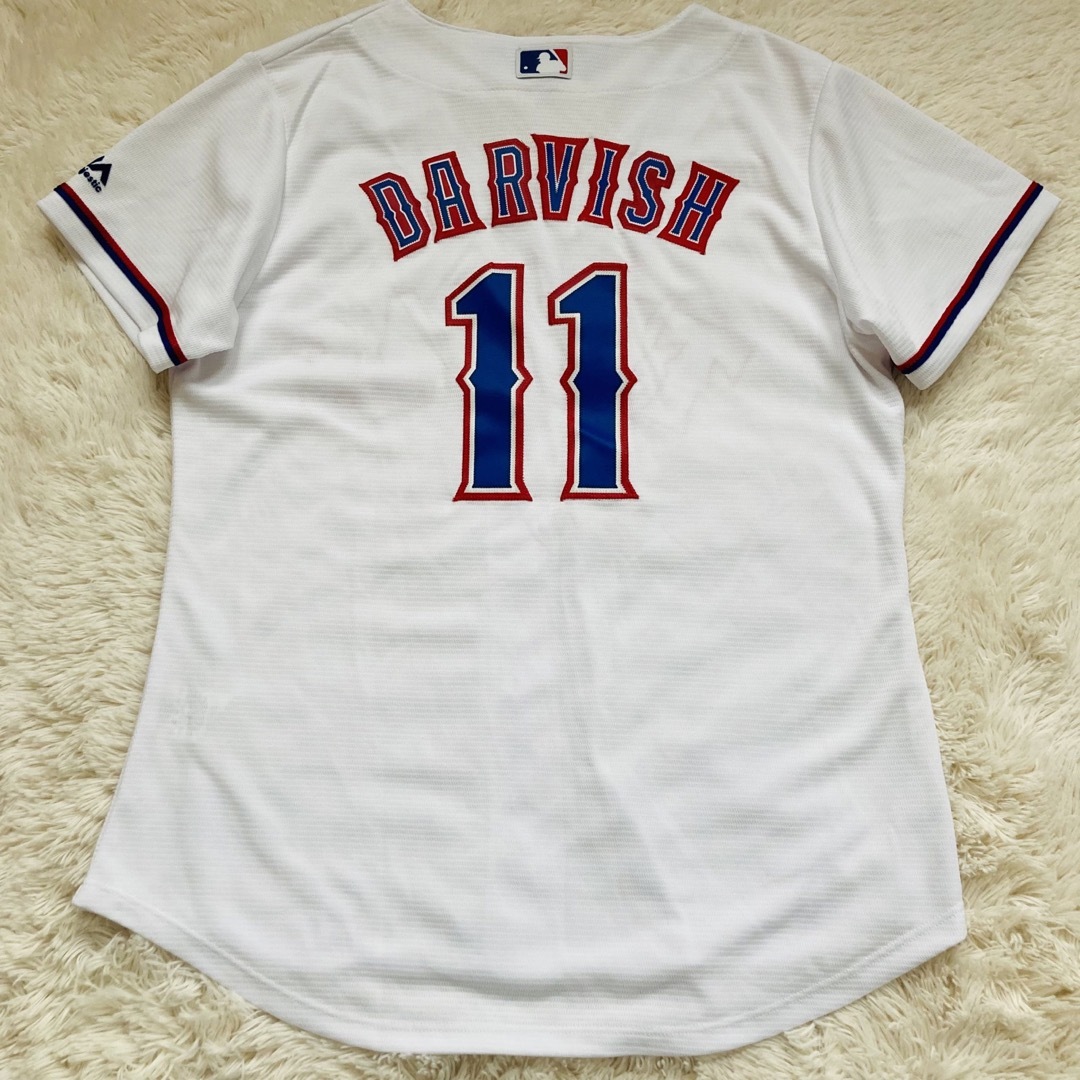 Majestic(マジェスティック)の【極美品】マジェスティック MLB レンジャーズNO11ダルビッシュ有 USA製 スポーツ/アウトドアの野球(応援グッズ)の商品写真