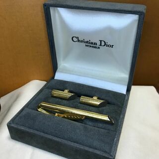 Christian Dior - ★クリスチャンディオール★ タイピンカフスセット ゴールド シルバー 箱付き