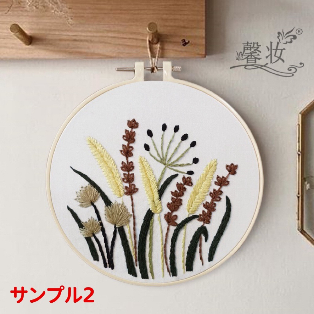 刺繍キット 初心者 セット ししゅうキット 刺しゅうキット 花 練習 ハンドメイドの素材/材料(生地/糸)の商品写真