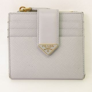 プラダ(PRADA)のプラダ 1ML047 サフィアーノ 二つ折り財布 コンパクトウォレット グレー系(財布)